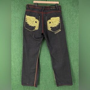 Vintage Y2K Coogi Embroidered Phoenix Baggy Black Jeans Men’s Size 37